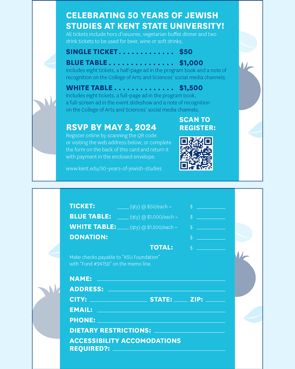 RSVP card front back